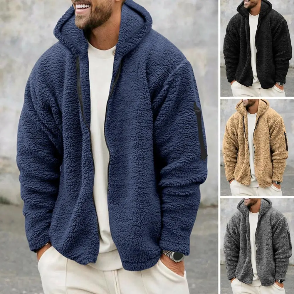 Drapp Plush Teddy Bear Thick Fleece Hooded Jacket Fluffy Coat Warm Men's Outerwear Sweatshirt Hoodie
