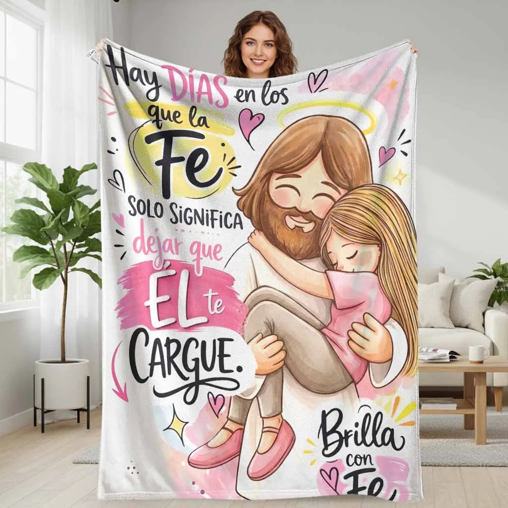 Jesus Hugging Girl Flannel Blanket  Religious Faith Inspiration Typography Print  UltraSoft Lightweight Decorative Throw  Perfect For Church Community Fellowship  Prayer Meditation Corner  Meaningful Spiritual Gift For Friends