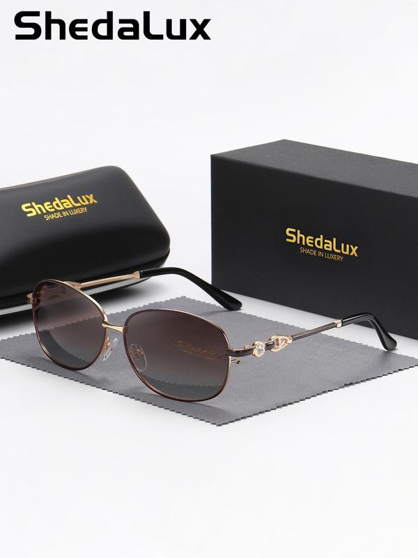 Shedalux New Unisex High-End Full Frame Sunglasses, Round Face Unique Super Large Polarized Sun Glasses Retro Uv400 Protection