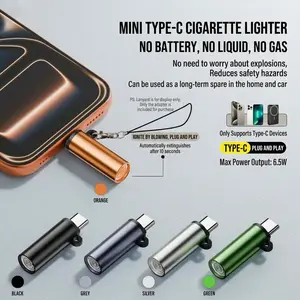 Mini mobile phone cigarette lighter, can be taken on a plane, convenient lighter, USB windproof tungsten filament, blow cigarette lighter