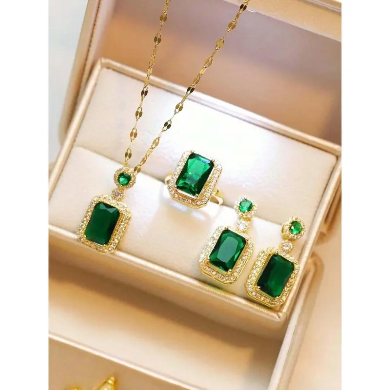 what color jewelry goes with green dress - TikTok Shop