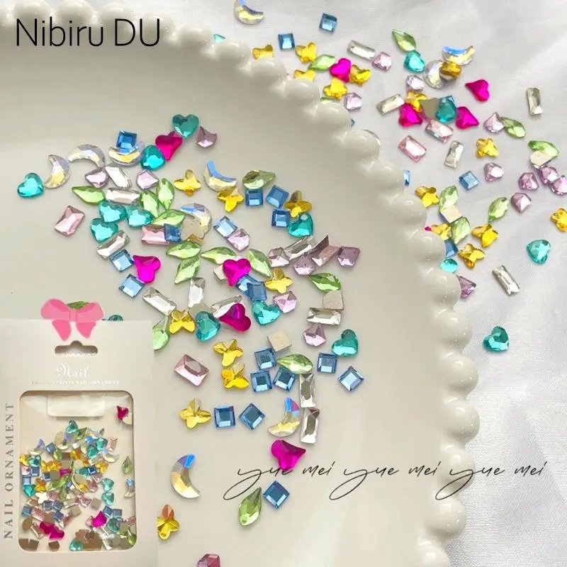 100Pcs Sparkle Zircon Rhinestones Translucent Flatback Rhinestone Crystals 3D Nail Art Rhinestones Decorations Manicure Charms