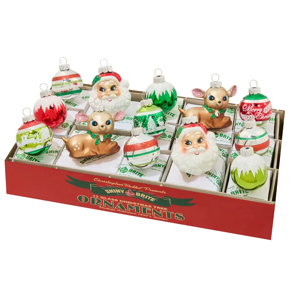 HOLIDAY SPLENDOR 13 COUNT FIGURES AND DECORATED ROUNDS
