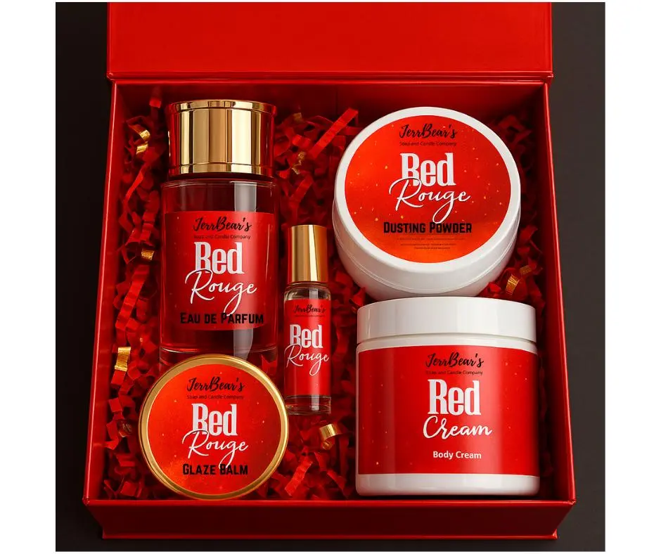 JerrBear's Limited Edition Luxury Scented Body Care Gift Box - Cherry Aroma Moisturizing Cream, Glaze Smooth Texture, Custom Scent Selection (Box Included)