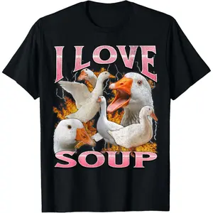 I Love Soup Funny Goose Meme Y2K Graphic T-Shirt