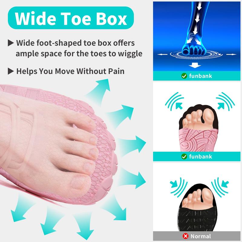 Women Barefoot Shoes Minimalist Zero Drop Wide Toe Box Water Shoes Hiking Barefoot Footwear Unisex Sneakers for Workout Cross-Trainer Men Walking Running Camping Beach Weightlifting Grounding Sport