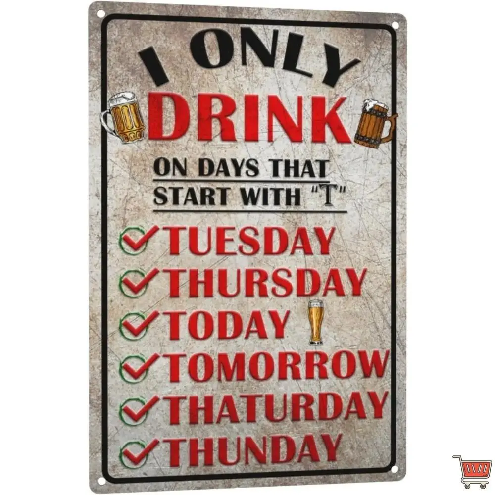 Funny Bar Signs Man Cave Decor Metal Signs Bar Decor Accessories For Home Bar Wall Bar 8X12 Inches (Bar Signs02)