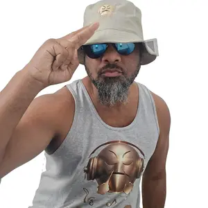 The Music Snob Club Hat - Stylish Beige Bucket Hat with Gold Logo for Music Lovers