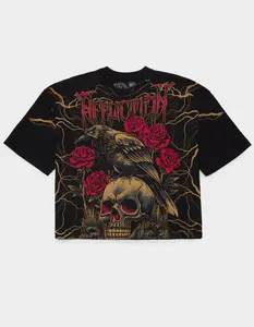 AFFLICTION Midnight Curse Mens Crop Boxy Tee