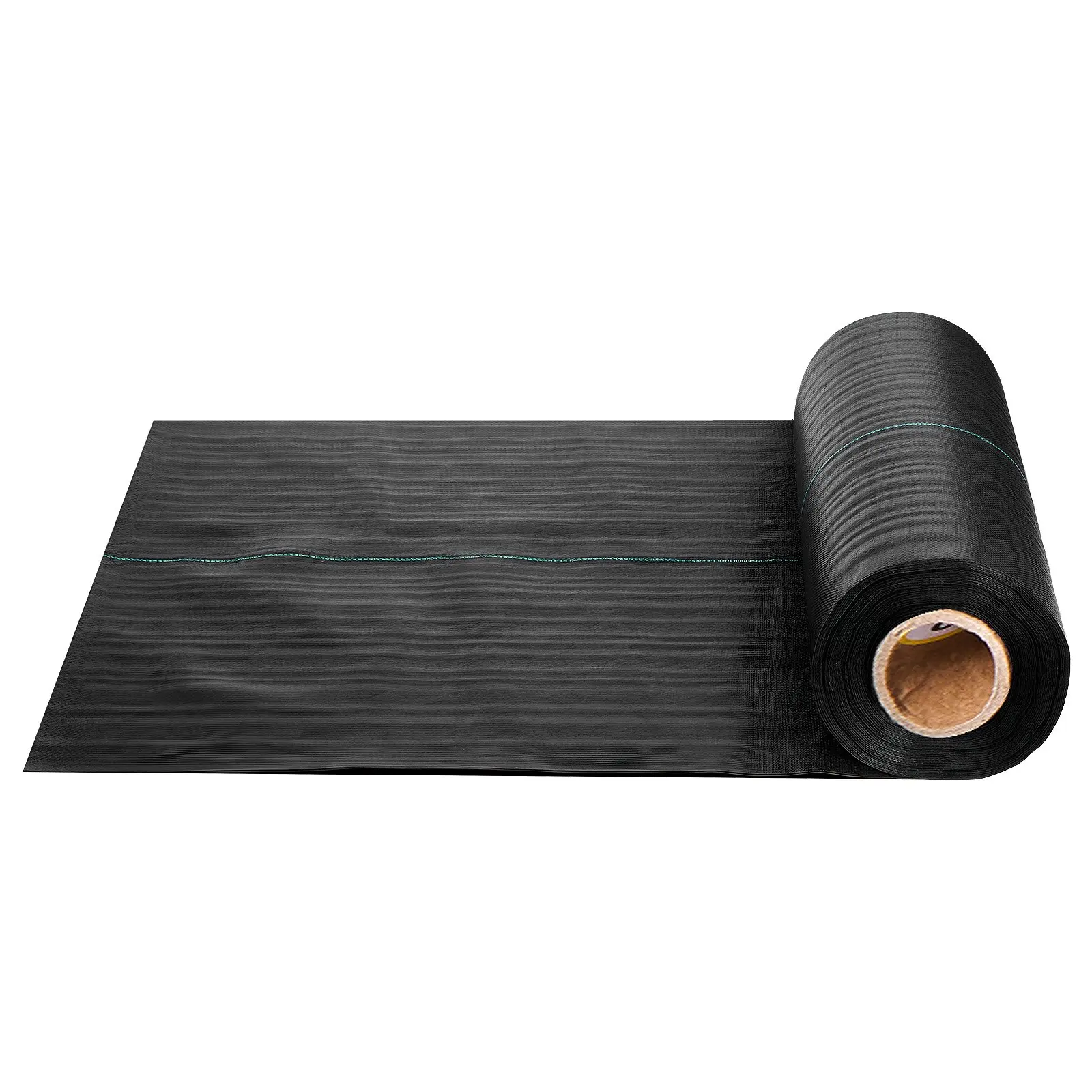 【Summerfinds】VEVOR Heavy-Duty Polypropylene Weed Barrier Fabric, 1.3x100ft Size 3.2oz Woven Geotextile, Sunlight-Blocking Black Ground Cover with Easy Alignment Guide Lines, 2.87 lbs, for Gardens Weed Control & Driveway Clean Plant Layouts, Driveways