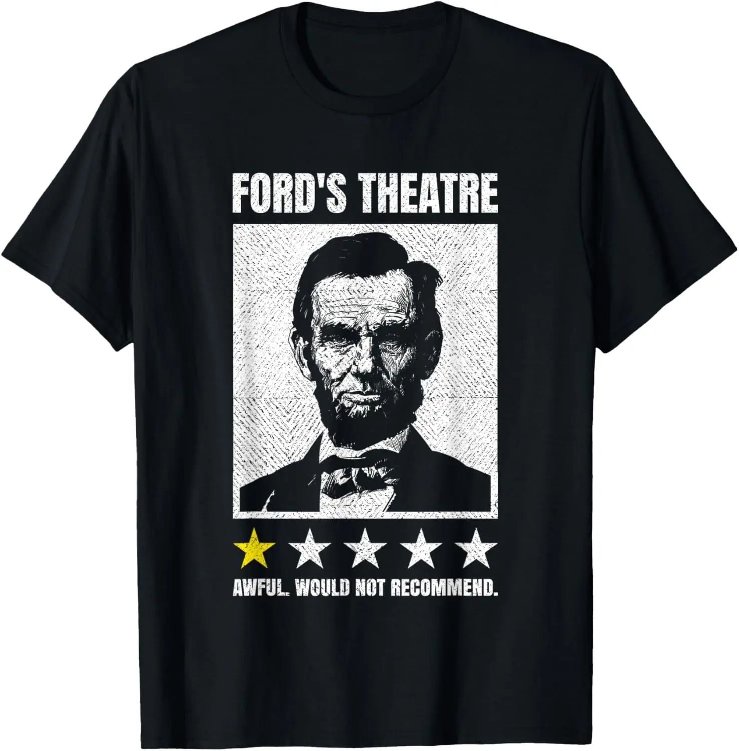 Men's Pure Cotton Abraham Lincoln Ford's Theatre Graphic T-Shirt - Round Neck, Short Sleeves, Natural Fabric, Casual Fitness Top, Gifts for Men