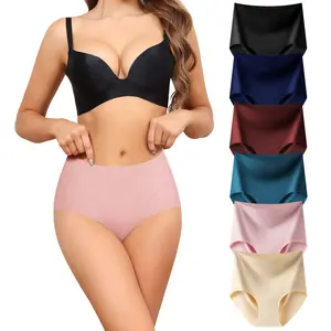 LEVAO Women's High Waist Seamless Underwear - No Show Hipsters Panties with Full Coverage Briefs (6-Pack, Mixed Colors)