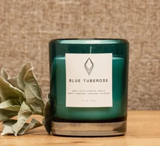 Blue Tuberose Scented Candle