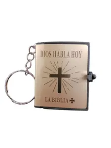 Miniature Bible Keychain in Spanish, Gold Color/Mini Biblia Llavero en Español, Color Dorado