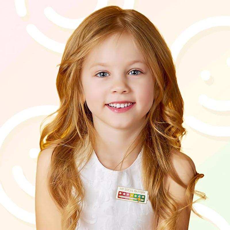 BMTWE Cartoon Expression My Social Battery Pin 2 PCS Personalized Pattern Pin Sliding Design Brooch Casual Pin Jewelry for Bags Backpacks Scarves Hats Gifts Decoration