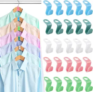 100 PCS Hanger Connector Hooks, Hangers Space Saving, Hanger Clips for Plastic Hangers(5 Color) 100 PCS Hanger Connector Hooks, Hangers Space Saving, Hanger Clips for Plastic Hangers(5 Color)