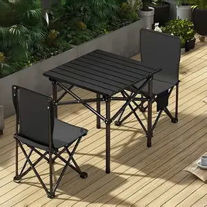 Portable outdoor folding table, car picnic table, carbon steel camping table, camping supplies, self guided tour, barbecue table