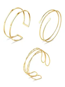 Women's Cuff Bracelets, Adjustable Upper Arm Cuffs, Casual Plain Design, Alloy Chain, All-Season Wearable Jewelry Set