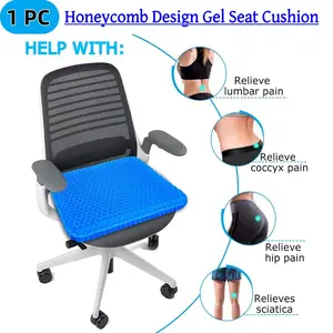 Cool Honeycomb Ice Pad, Ice Sensation Seat Cushion with Elastic Support, Flexible, Washable, Comfortable, Suitable for Office and Car Use, Ergonomic Chair Cushion