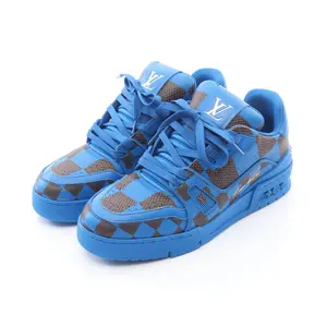 Pre-owned Louis Vuitton Canvas Small Leather Goods LV Trainer Line Damier Pop Coated Sneakers