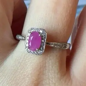 <PingEast jewelry > Ruby ring507---- Hot pink ruby ring