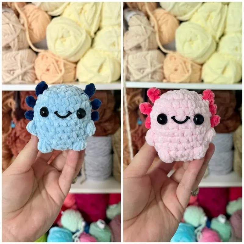 Axolotl Stress Ball Handmade Crochet Plushie
