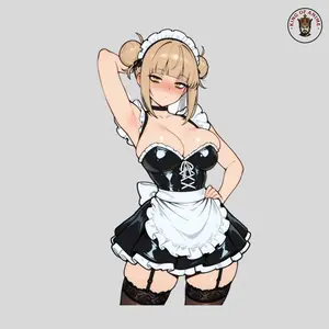 Toga Anime Maid Girl Sticker, Cute Manga Waifu Vinyl Decal, Waterproof Laptop Bottle Car Window Gift