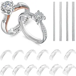 Ring Sizers for Loose Rings, 16 Pack Ring Guards for Loose Rings, Reduce by 0.5-1 Size without Resizing, Fits Bands 1-8mm, Invisible Design for Women and Men, 2 Styles Insert and Spiral