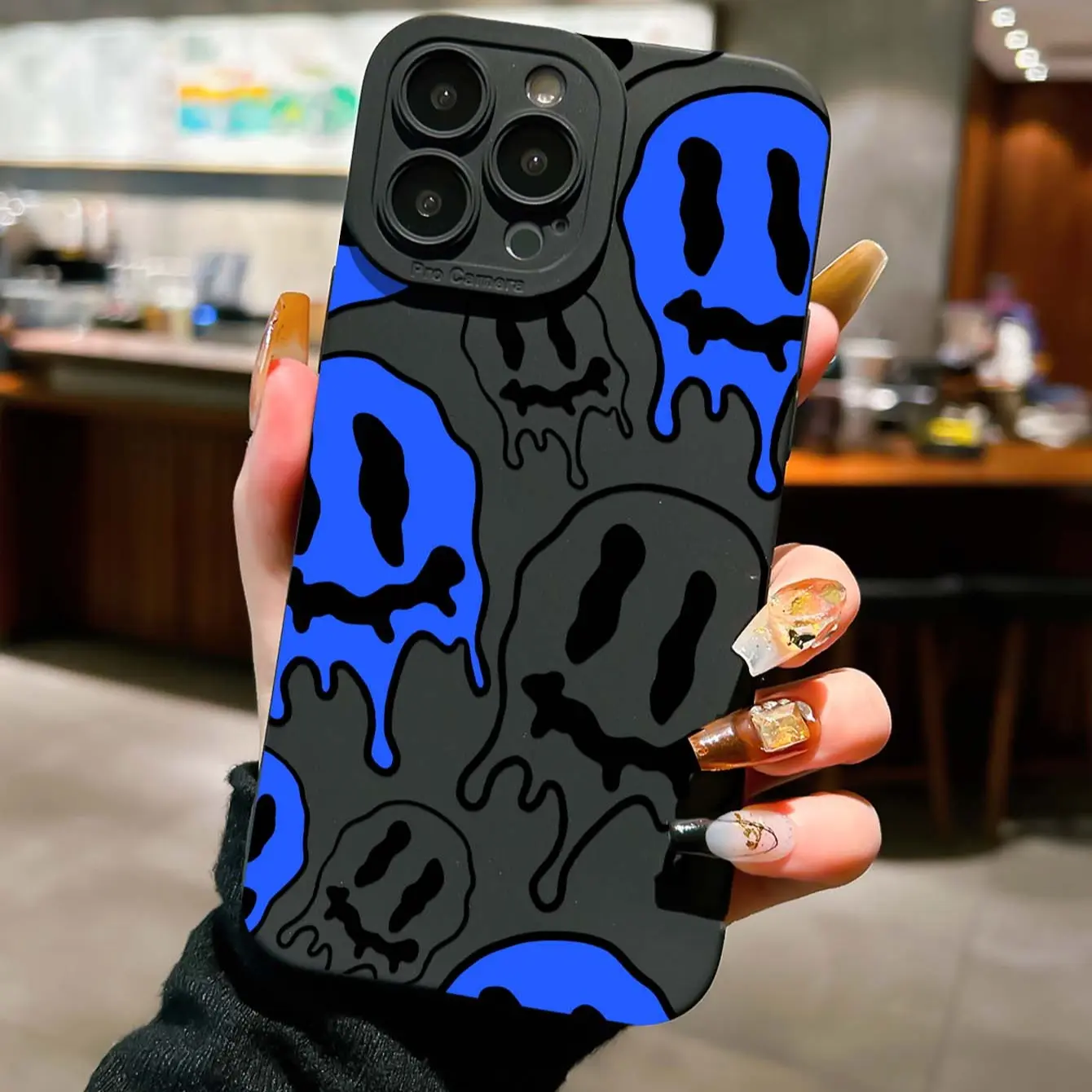 Blue Ghost Anti-Drop Shockproof TPU Smartphone Cover - Scratch-Resistant Handheld Device Case for iPhone 11,12,13,14,15,16 Pro Max,Plus,XR - Durable Stylish Accessory Gift for Kids