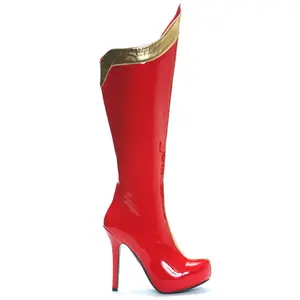 Red and Gold Sexy Superhero Costume Boots