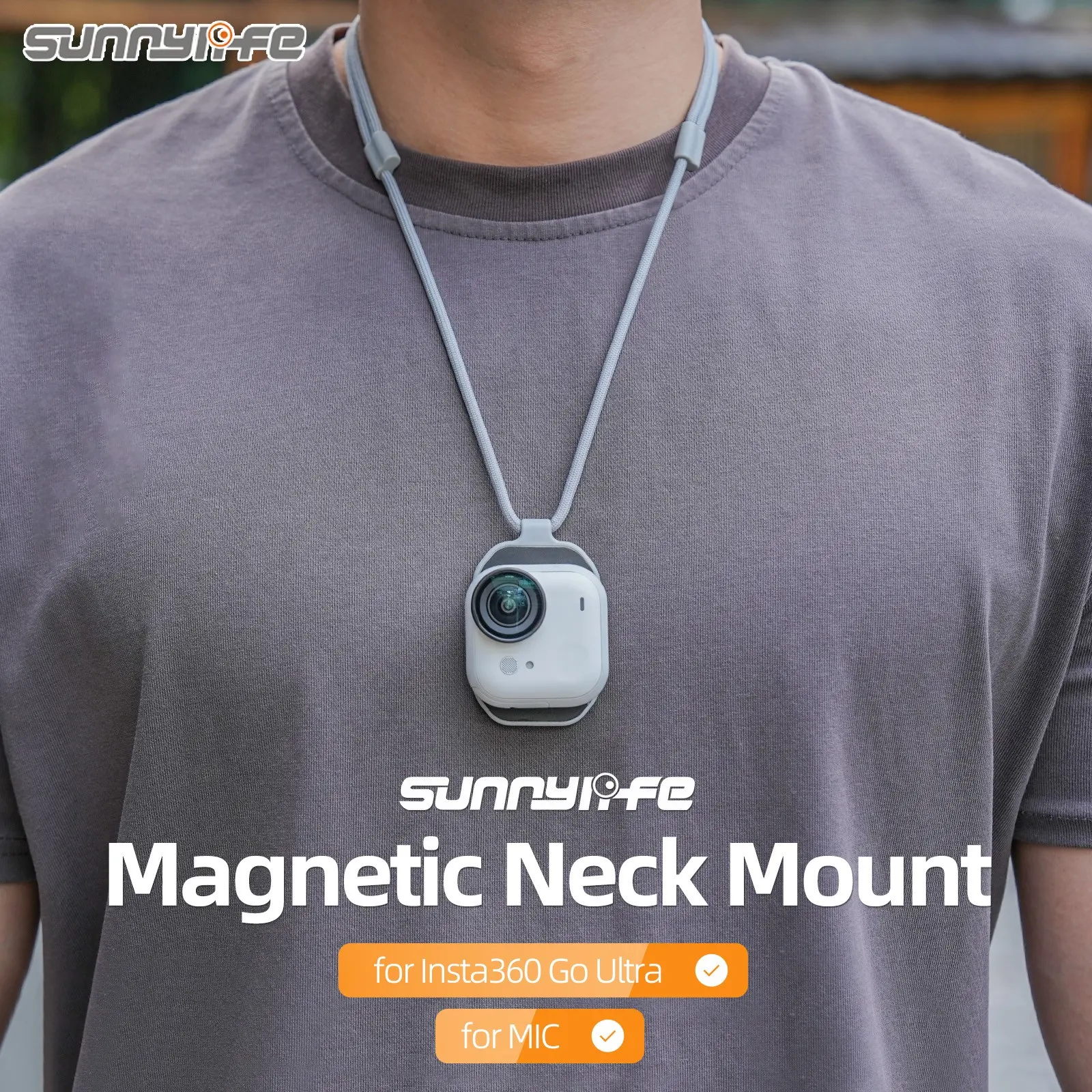 for Insta360 G0 Ultra Magnetic Neck Chest Mount, Camera Shooting Accessory for Outdoor Sports, Campus Photography, Holiday Travel, Vlog, Easy Install on and off, Free Neck Strap Adjustable Lanyard, Hand Free Shooting, Ideal Gift for Go Ultra User