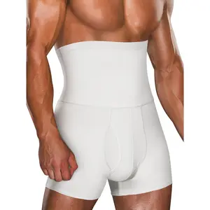 Men's Seamless Waist Trainer Boxer Shorts with High Waist for Body Shaping and Compression Underwear