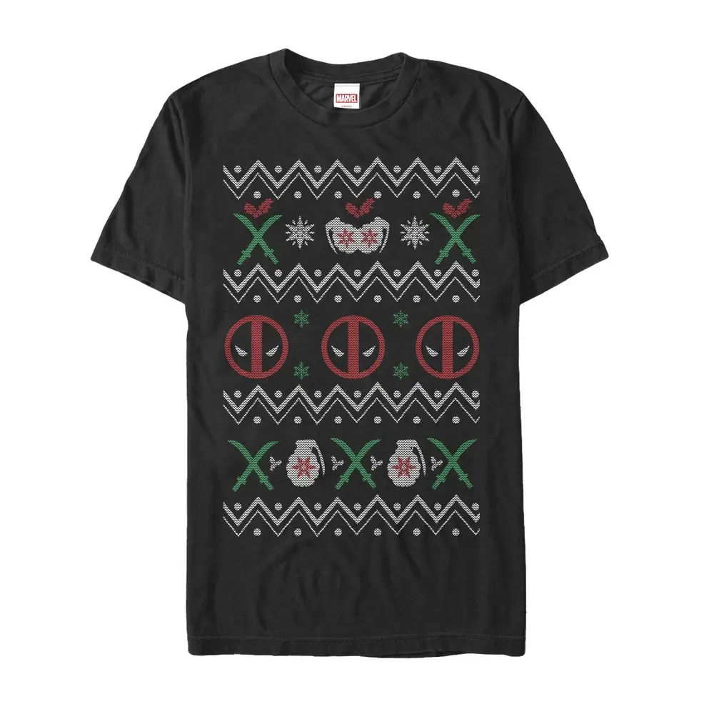 Men's Marvel Ugly Christmas Deadpool T-Shirt