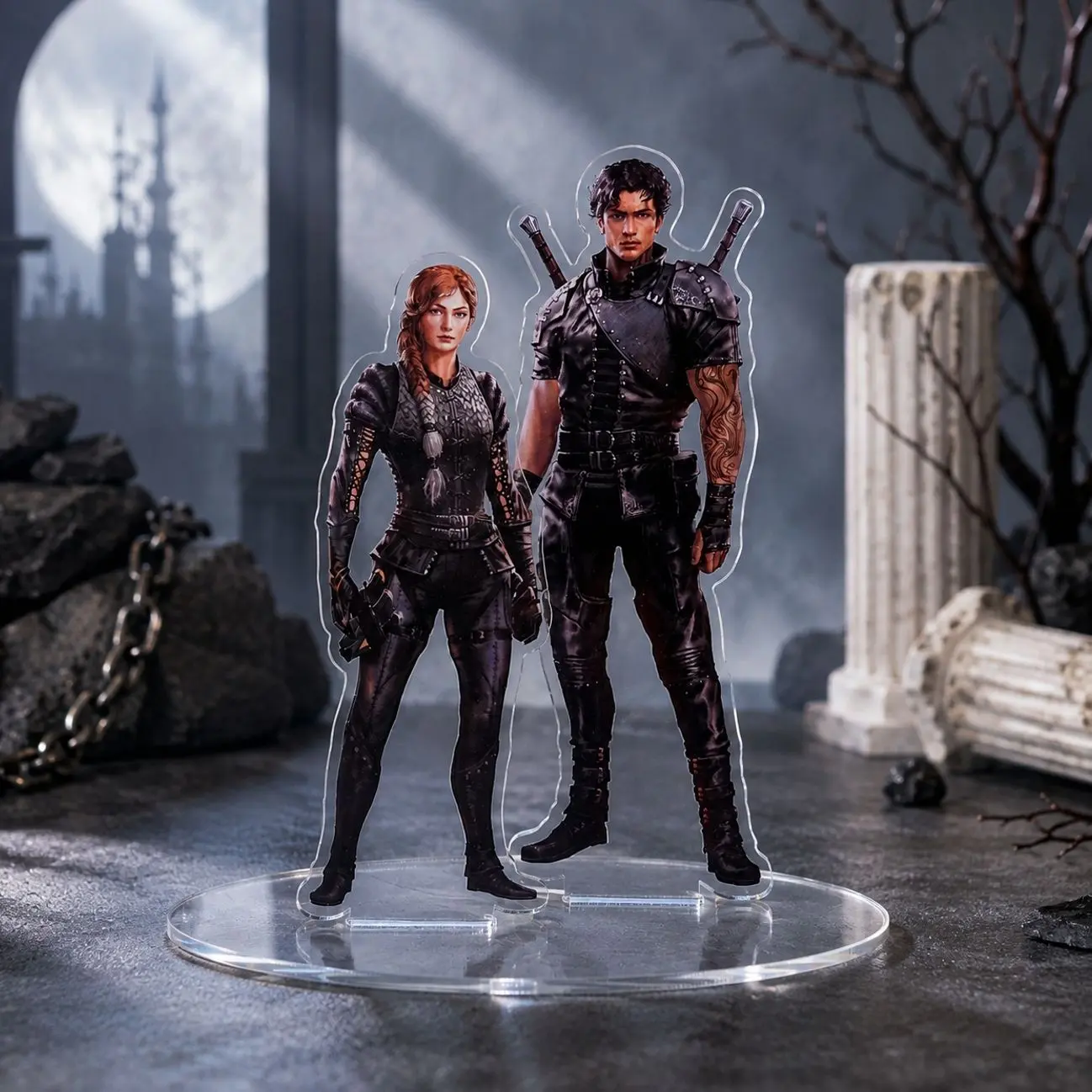Fourth Wing Violet & Xaden Acrylic Standee – Fantasy Romance Couple Display, Dragon Rider Bookish Shelf Decor, Reader Gift
