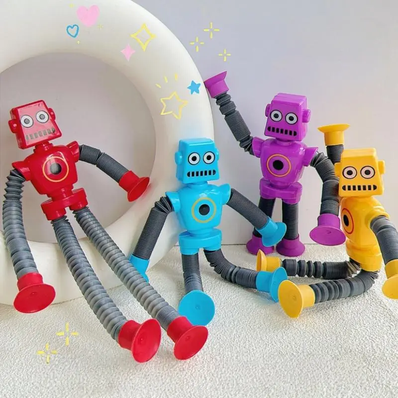 DIY Deformable Robot Toy, 4 Counts/set Creative Cute Robot Toy, Sensory Stress Relief Toy for Kids, Party Gift for Boys & Girls, Stretchable Stress Relief
