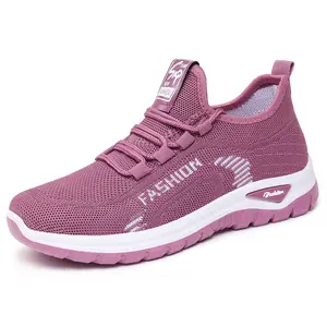 Women's Fashionable Mesh Breathable Sneakers, Casual Comfortable Non-slip Lace Up Low Top Sports Running Shoes, All-match Basic Shoes for Daily Wear, Knitted Running Shoes