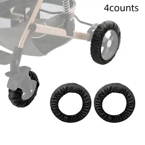 4 Counts Baby Stroller Wheel Covers, Polyester Dustproof, Easy Clean Home Entrance Use, Ideal Thanksgiving and Christmas Gift