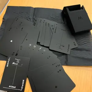 kids outdoor play [54 all-black poker cards, Limited] One deck of 54 all-black series poker cards, five-year anniversary limited edition, high-looking poker cards in ins style, cool and handsome, suitable for Halloween gifts, Christmas gift