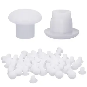 100 Pcs Plastic Hole Plugs 3/16"(5mm) Screw Caps Cover White Plastic Hole Plugs for Cabinet Cupboard Shelf Furniture