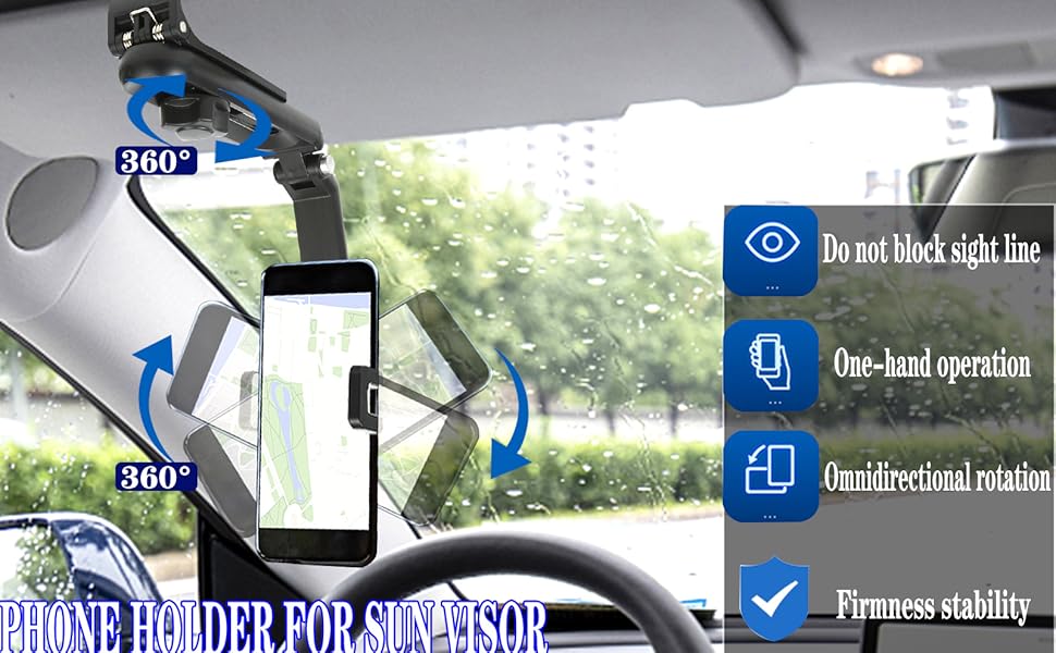 1080° Multi-Function Car Sun Visor Phone Holder | 360° Rotatable Retractable | Universal Fit for All Scenes 1080° Multi-Function Car Sun Visor Phone Holder | 360° Rotatable Retractable | Universal Fit for All Scenes