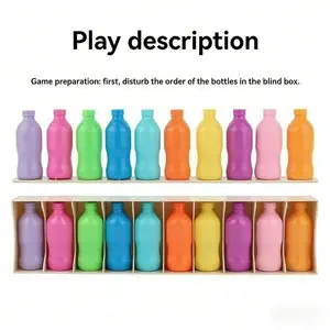 Kids Plastic Bottle Memory Board Game, educational interactive toy. Suitable for 2-4 players. Equipped with 20 bright-colored bottle pieces. Great for training brain power and cognitive skills, fun interactive educational game, perfect Children's Day gift