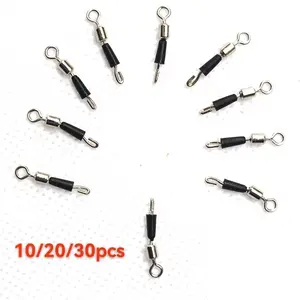 10-100 pieces of stainless steel fishing swivel-quick connecting hook with solid ring for smooth rotation.