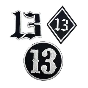 Number 13 Thirteenth Embroidered Patch [3PC Bundle- Iron on Sew on Patch]