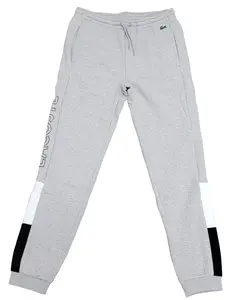 Lacoste Silver Chine/Whit/Blk Branded Colorblock Fleece Jogging Pants