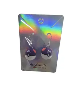 Pokeball Earrings - Unisex Costume Jewelry & Accessories, High-Quality Plastic Material, Available in Multiple Styles