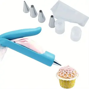 17pcs Cake Decorating Tool Set Cake Decorating Pen Baking Tool Kit Pastry Icing Piping Cookie Cream Squeezer Piping Gun, Baking Supplies