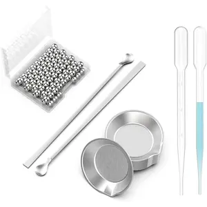 120pcs Paint Mixing Balls, 20pcs Paint Tray, 2pcs Paint Stirrer and 2pcs 3ml Pipette Eyedroppers Suit for Airbrush Painting, DIY Art Craft Painting, Model Painting…