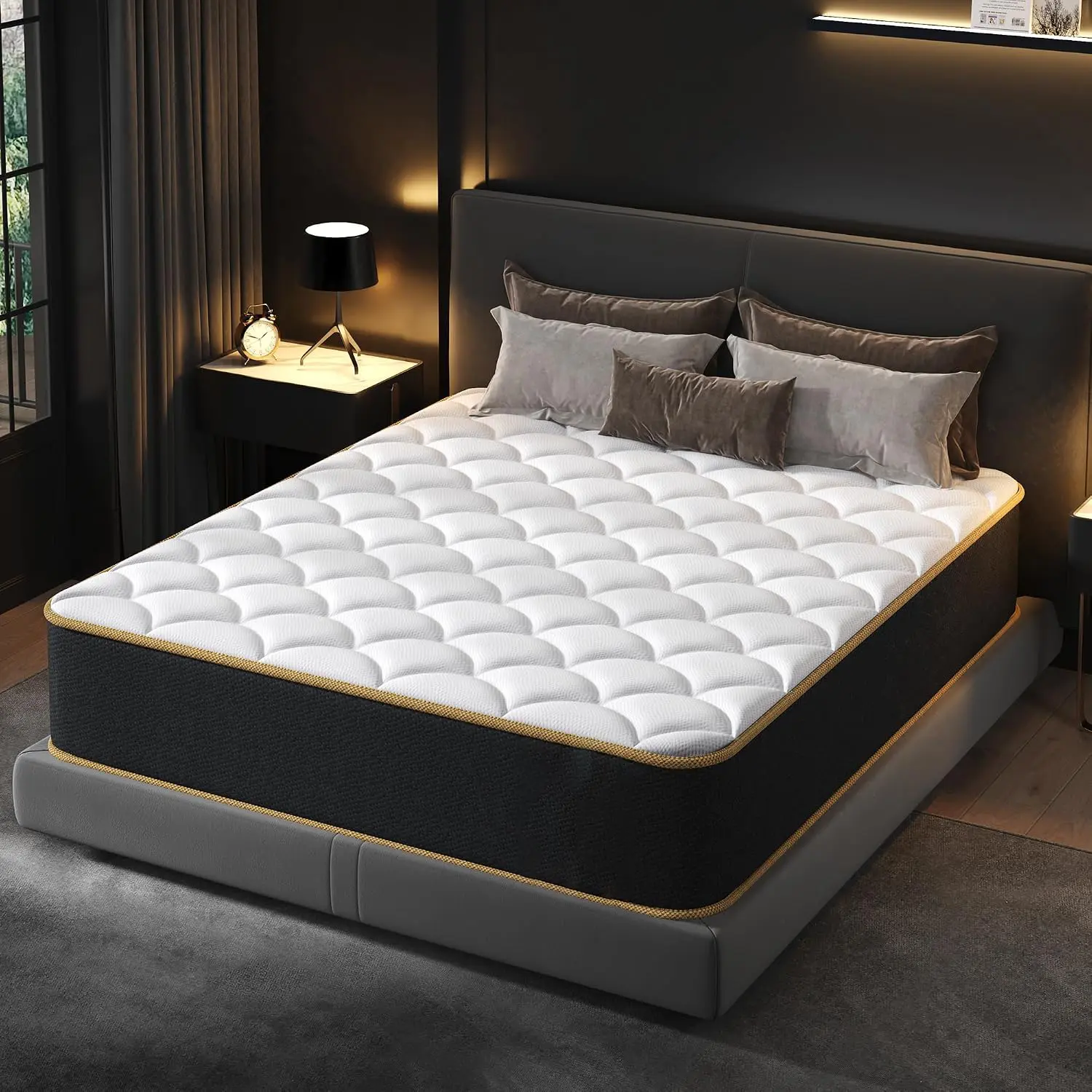 Luxury  Mattress 12 Inch, Hotel Level Hybrid  Size Bed in a Box, Gel Memory Foam & 7-Zone Ergonomics Targeted Support, CertiPUR-US Mattress for Kids, Teens, Singles, Bunk Beds & Dorms