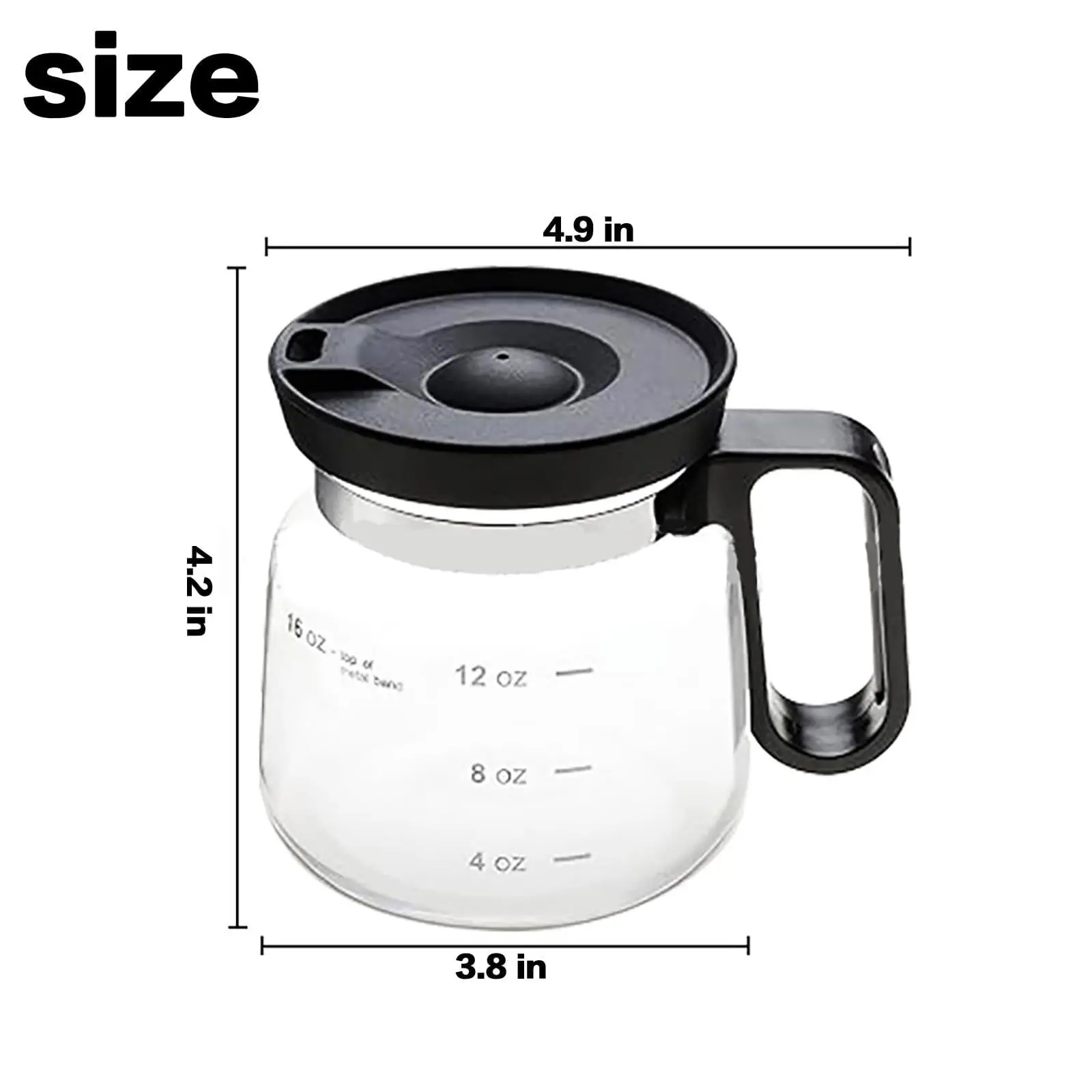 16 Oz Glass Coffee Mug in Coffee Pot Shape, 4" Tall Compact Carafe Design  with Sip Lid, Cute Novelty Mug, Aesthetic Kitchen Cup, Fun Gift for Coffee  Lovers - TikTok Shop