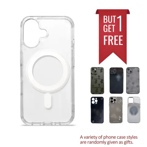Magnetic Silicone Slim-Fit Transparent Smartphone Cover - Buy 1 Get 1 Free Multi-Model Accessory with Comfortable Grip for iPhone 13,14,15,16,16 Pro,16 ProMax